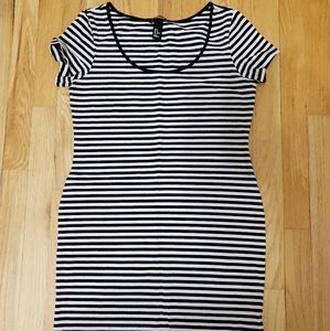 Striped black and white dress